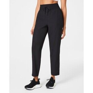 Spanx® On The Move Slim Pant Size Medium Women's Very Black High Waisted Pockets